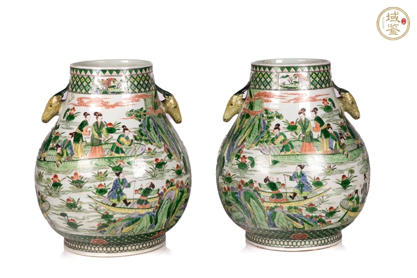 古玩陶瓷五彩鹿頭尊真品鑒賞圖