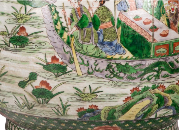 古玩陶瓷五彩鹿頭尊真品鑒賞圖
