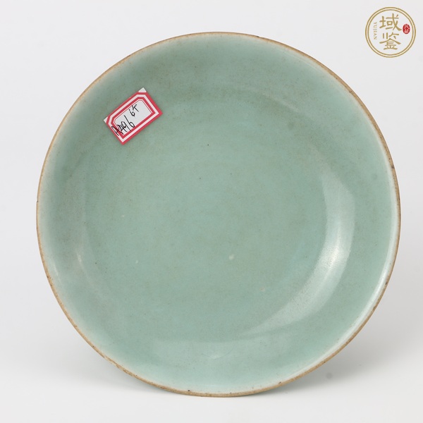 古玩豆青釉盤真品鑒賞圖