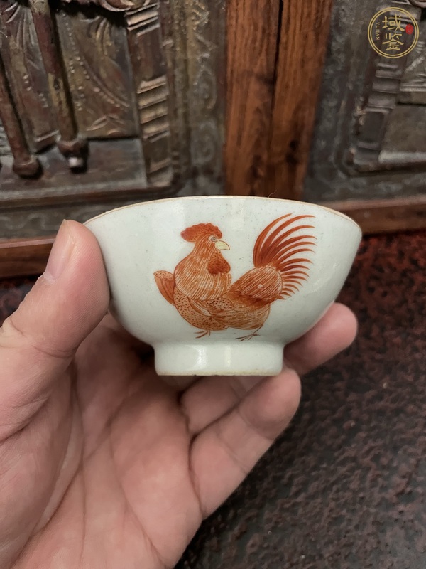 古玩陶瓷大雞圖杯真品鑒賞圖