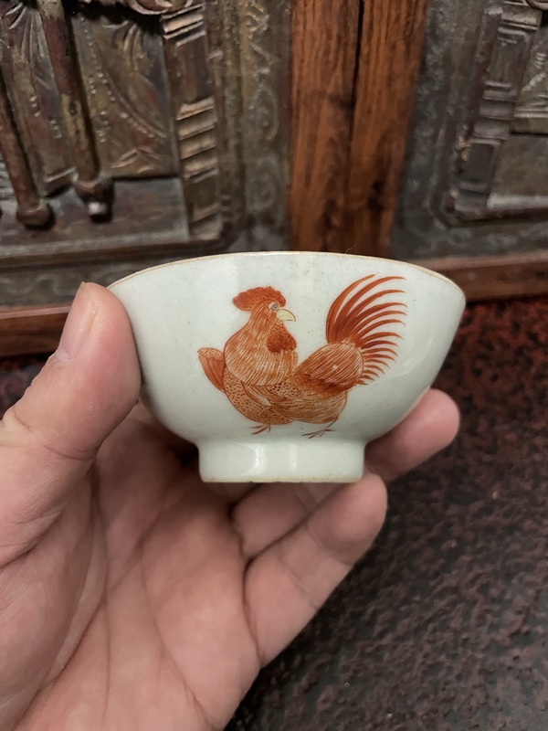 古玩陶瓷大雞圖杯拍賣，當(dāng)前價格4999元