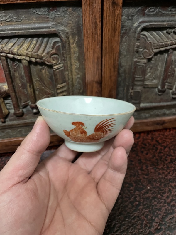 古玩陶瓷大雞圖杯拍賣，當(dāng)前價格4999元