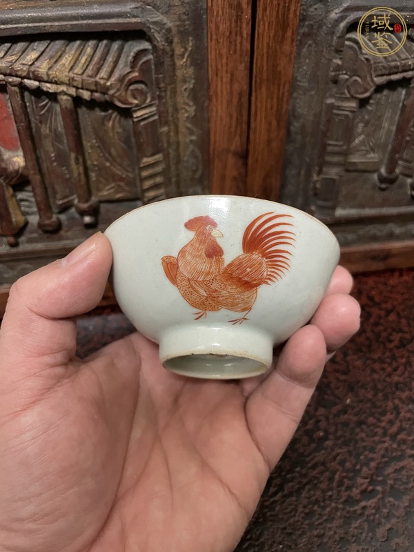 古玩陶瓷大雞圖杯真品鑒賞圖