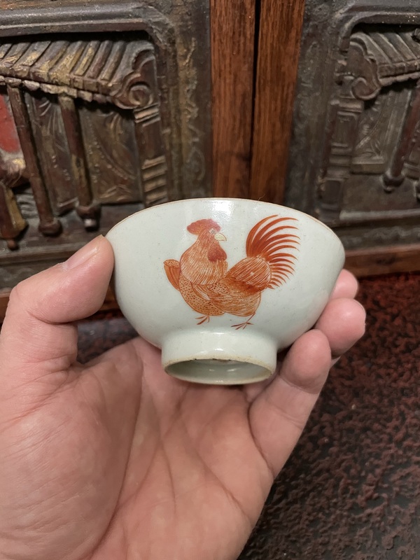 古玩陶瓷大雞圖杯拍賣，當(dāng)前價格4999元