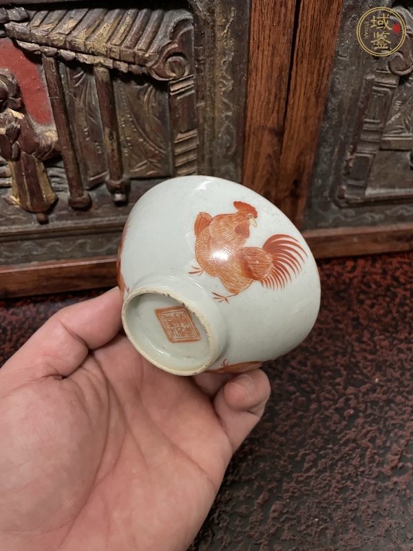古玩陶瓷大雞圖杯真品鑒賞圖