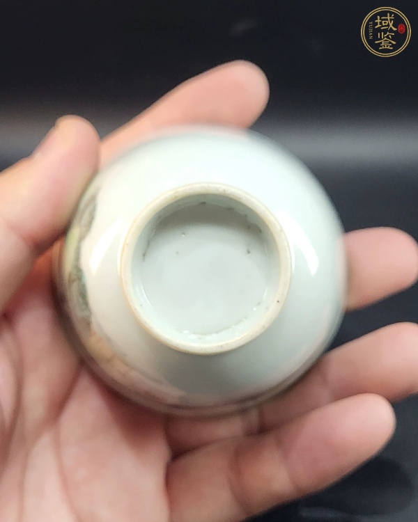 古玩陶瓷民國 青綠山水紋杯真品鑒賞圖