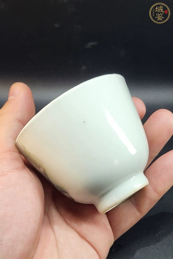 古玩陶瓷民國 青綠山水紋杯真品鑒賞圖