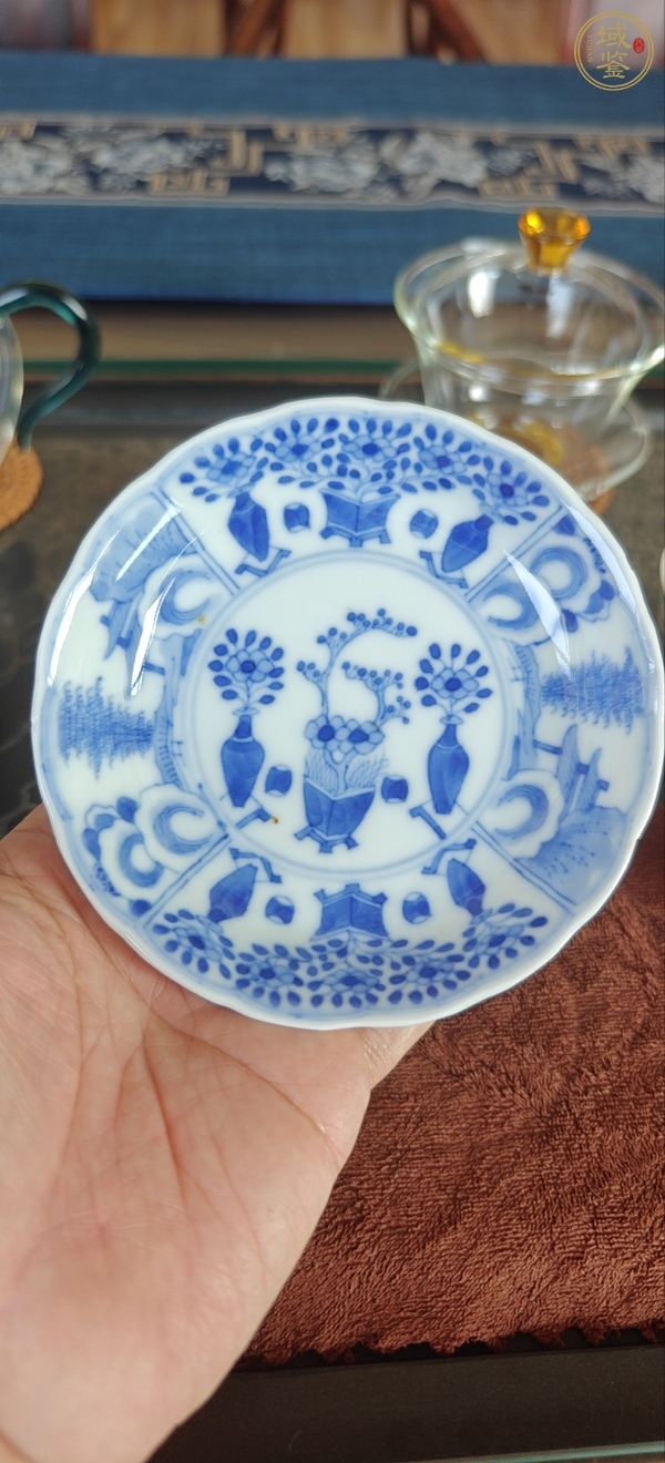 古玩陶瓷青花博古圖盤真品鑒賞圖