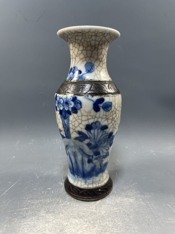古玩陶瓷【光緒】哥釉青花花鳥(niǎo)紋觀音瓶【傳世佳品】【收藏珍品】拍賣，當(dāng)前價(jià)格0元