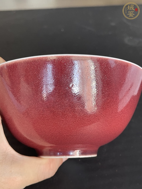 古玩陶瓷霽紅釉碗真品鑒賞圖