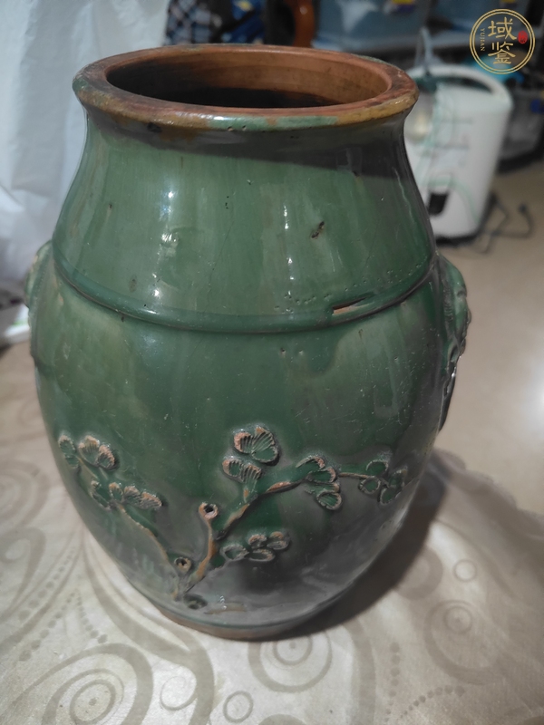 古玩陶瓷綠釉罐真品鑒賞圖
