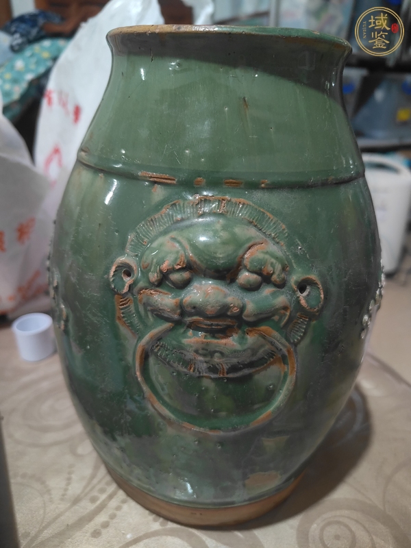 古玩陶瓷綠釉罐真品鑒賞圖