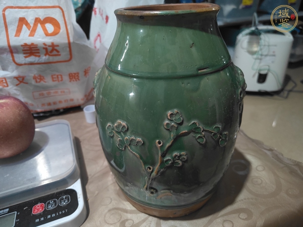 古玩陶瓷綠釉罐真品鑒賞圖