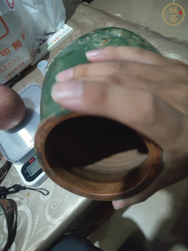 古玩陶瓷綠釉罐真品鑒賞圖