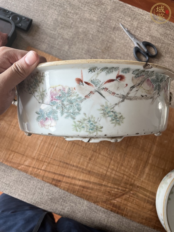 古玩陶瓷晚清淺降彩一品鍋底子真品鑒賞圖