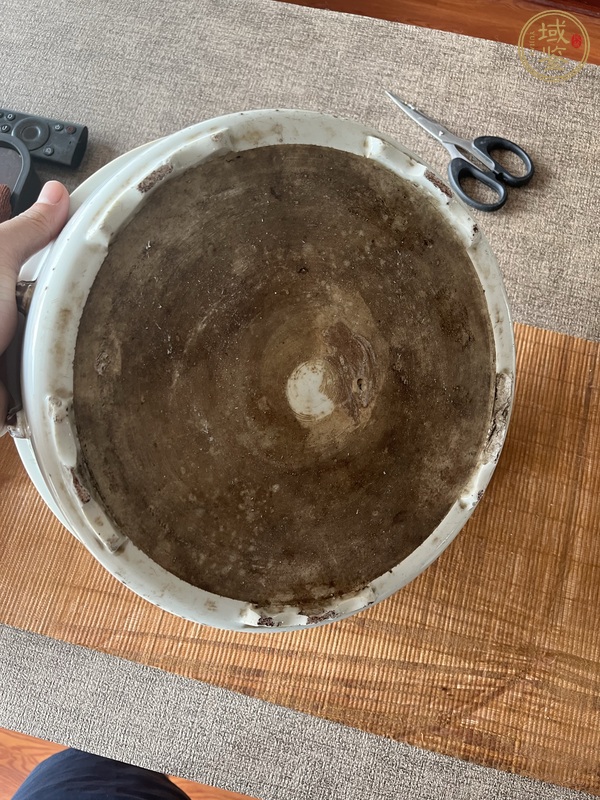 古玩陶瓷晚清淺降彩一品鍋底子真品鑒賞圖