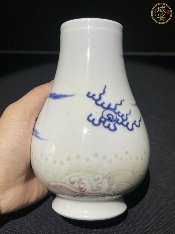 古玩陶瓷青花釉里紅琵琶尊真品鑒賞圖