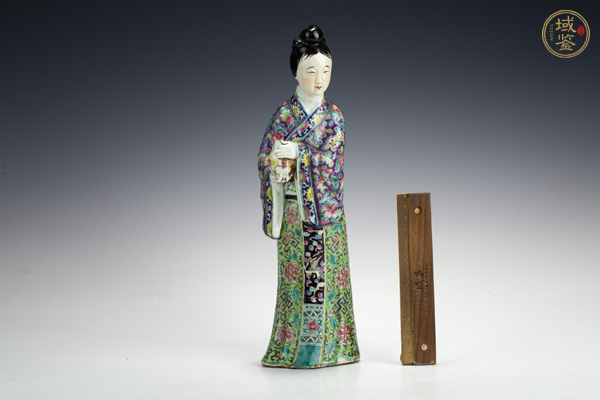古玩陶瓷民國·粉彩仕女塑像真品鑒賞圖