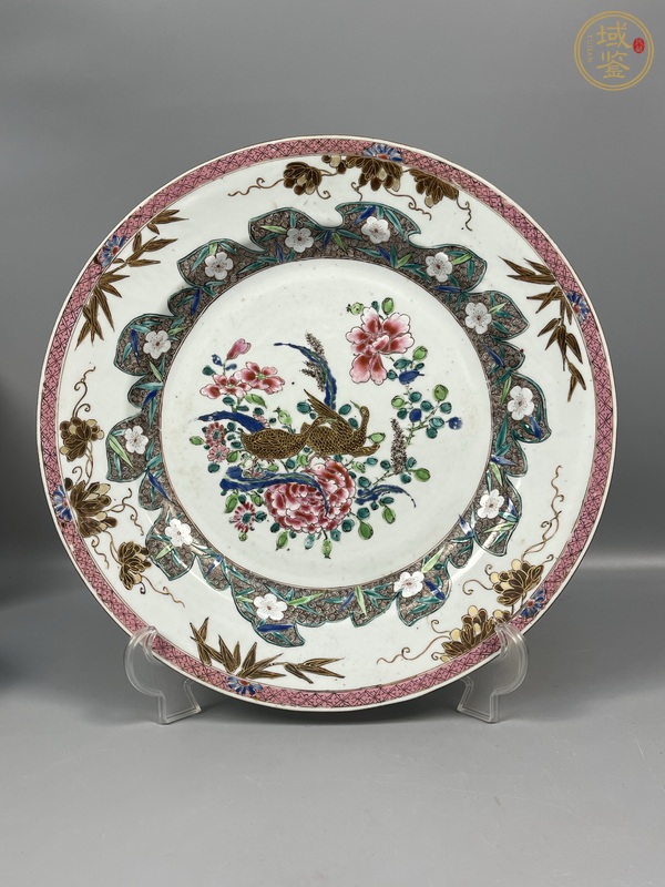 古玩陶瓷粉彩花鳥紋盤真品鑒賞圖