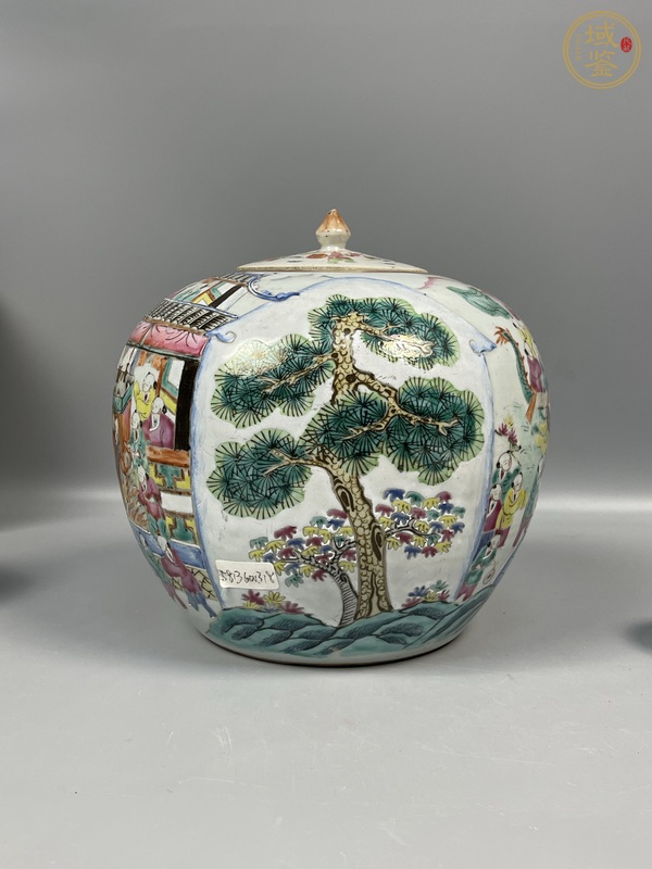 古玩陶瓷百子鬧春粉彩罐真品鑒賞圖