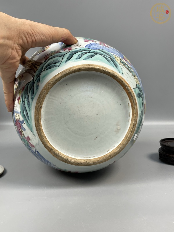 古玩陶瓷百子鬧春粉彩罐真品鑒賞圖