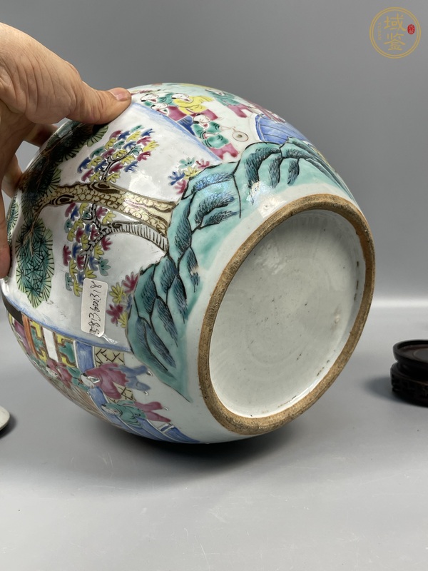 古玩陶瓷百子鬧春粉彩罐真品鑒賞圖