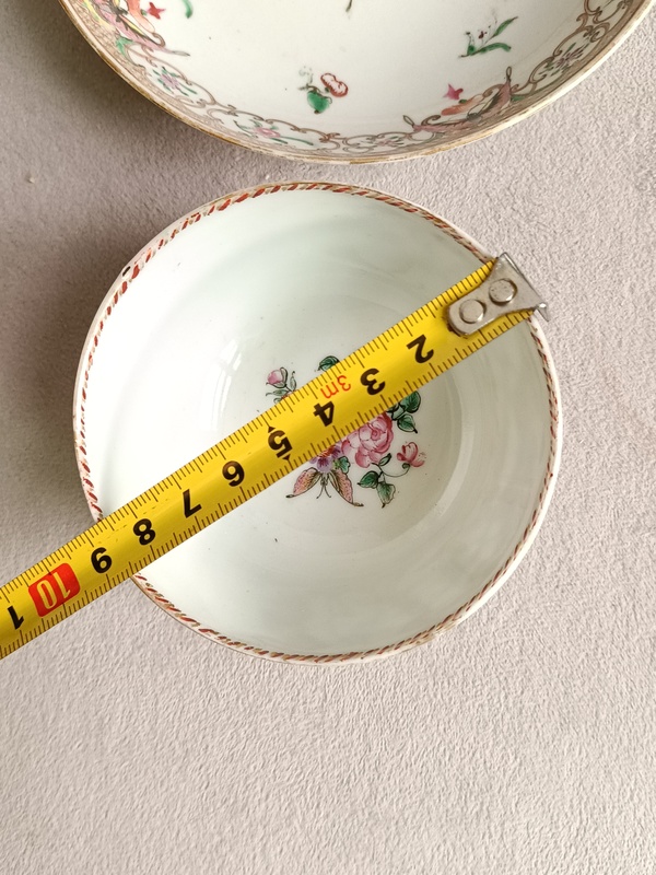 古玩陶瓷廣彩花卉紋杯碟拍賣,當前價格1680元