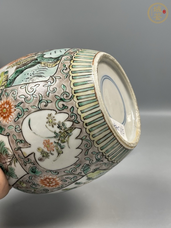 古玩陶瓷花鳥(niǎo)山水紋五彩罐真品鑒賞圖