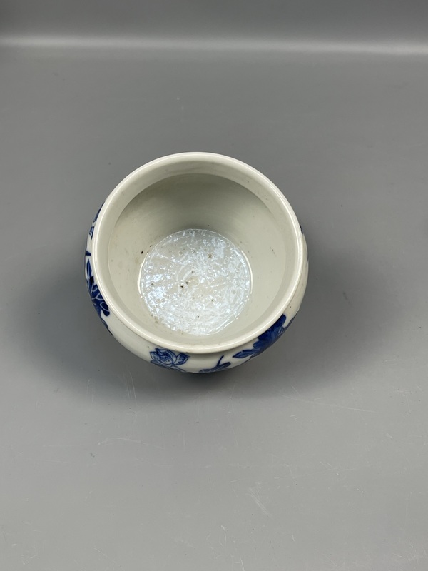 古玩陶瓷晚清文房花卉紋馬蹄尊拍賣，當前價格4500元