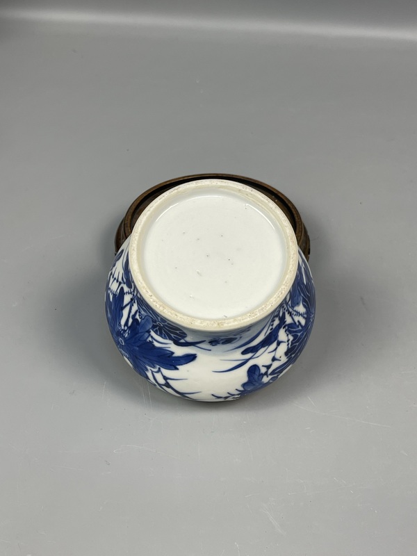 古玩陶瓷晚清文房花卉紋馬蹄尊拍賣，當前價格4500元