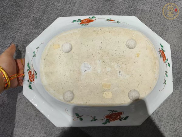 古玩陶瓷五彩人物故事長方盤真品鑒賞圖