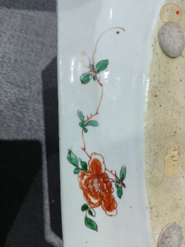 古玩陶瓷五彩人物故事長方盤真品鑒賞圖