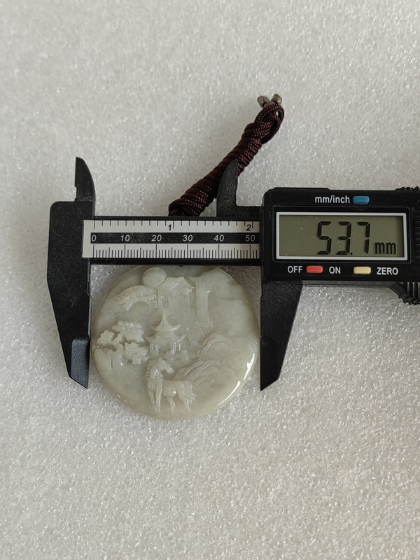 古玩玉器天然翡翠雕“山水牌”拍賣，當(dāng)前價(jià)格298元