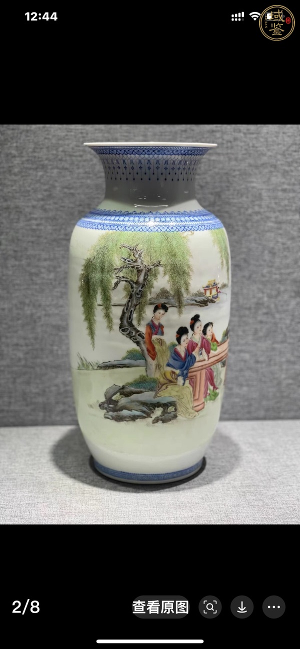 古玩陶瓷解放初 新粉彩人物紋燈籠尊真品鑒賞圖