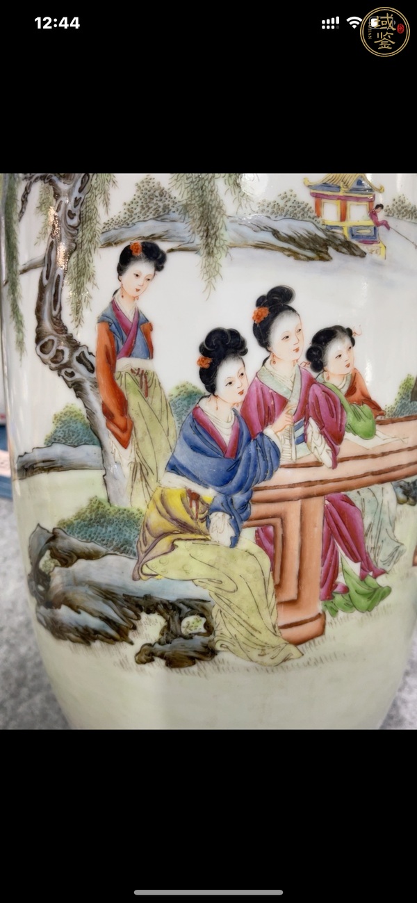 古玩陶瓷解放初 新粉彩人物紋燈籠尊真品鑒賞圖
