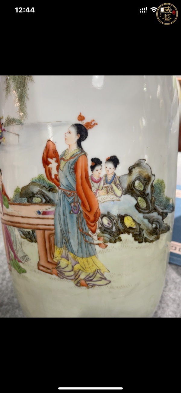 古玩陶瓷解放初 新粉彩人物紋燈籠尊真品鑒賞圖
