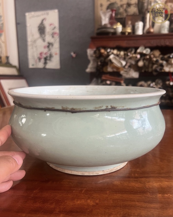 古玩清中期 青釉羅漢爐真品鑒賞圖