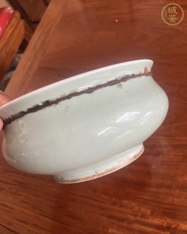 古玩陶瓷清中期 青釉羅漢爐真品鑒賞圖