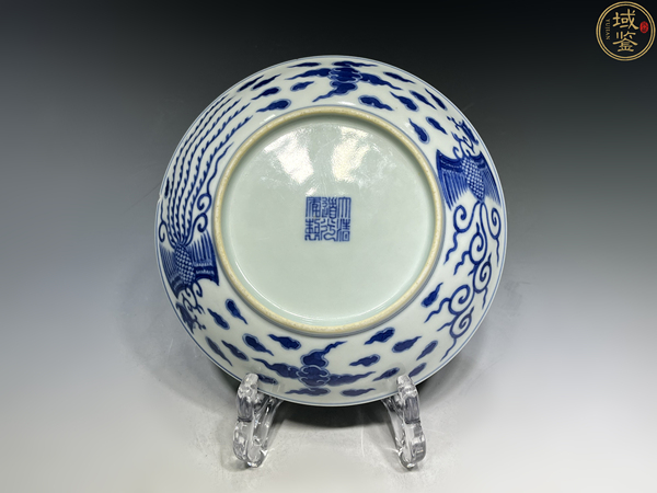古玩陶瓷【精品放漏 私聊】（官）清道光鳳對凰青花紋盤拍賣，當(dāng)前價(jià)格150000元