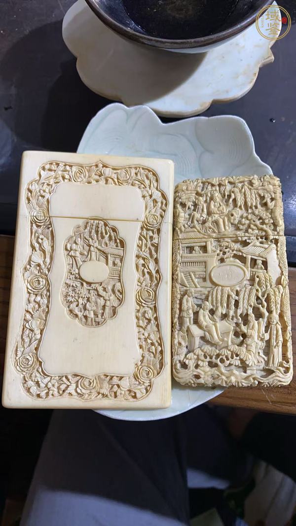 古玩雜項象牙名片盒真品鑒賞圖