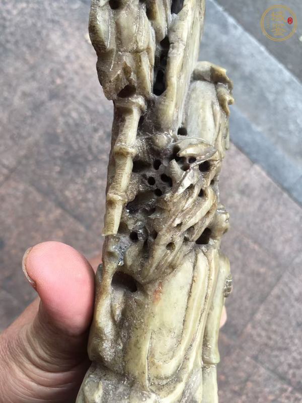 古玩玉器青田石雕“觀音”擺件真品鑒賞圖