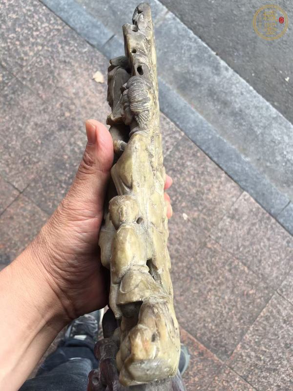 古玩玉器青田石雕“觀音”擺件真品鑒賞圖