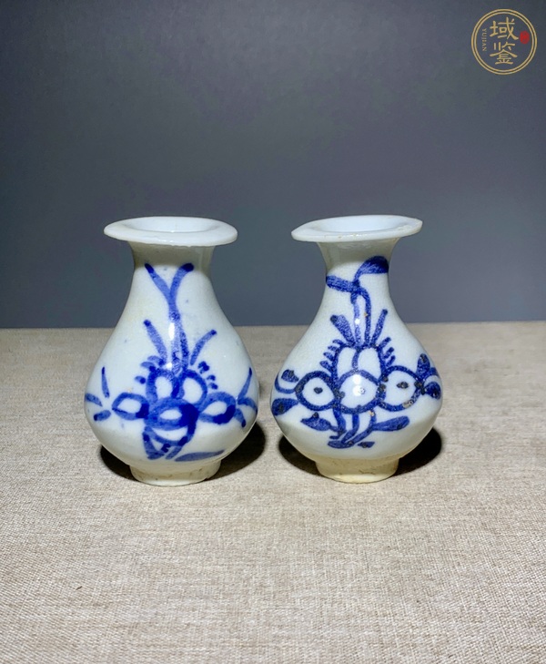 古玩青花花卉紋玉壺春瓶真品鑒賞圖