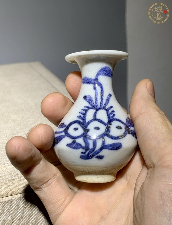 古玩陶瓷青花花卉紋玉壺春瓶真品鑒賞圖