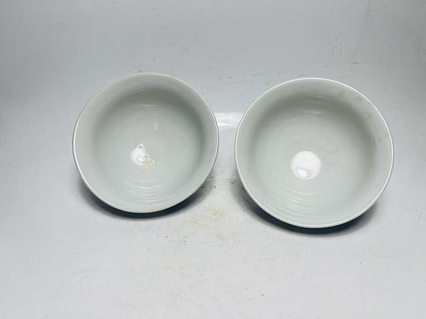 古玩陶瓷青花纏枝花卉紋茶碗一對(duì)拍賣，當(dāng)前價(jià)格0元