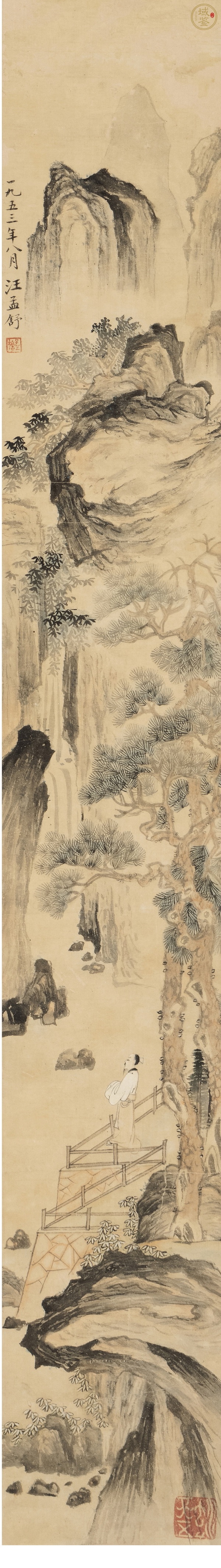 古玩觀瀑圖真品鑒賞圖