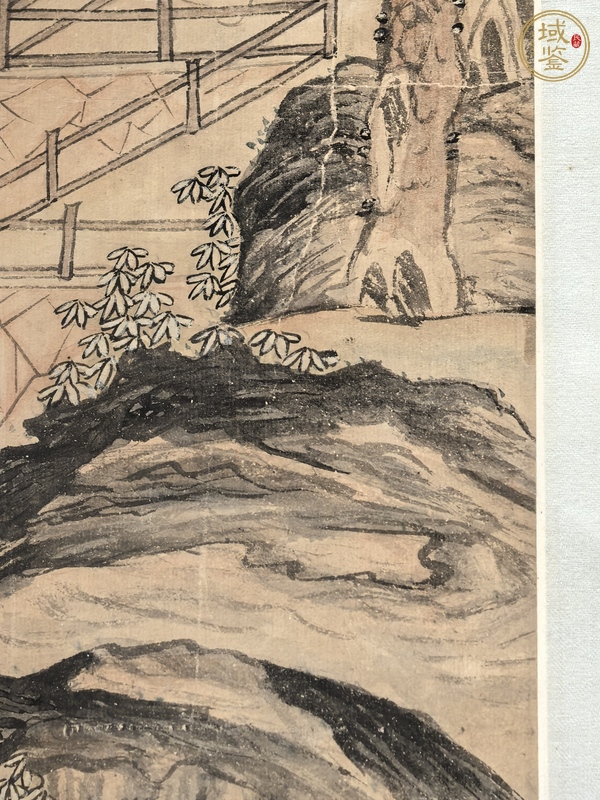 古玩字畫觀瀑圖真品鑒賞圖
