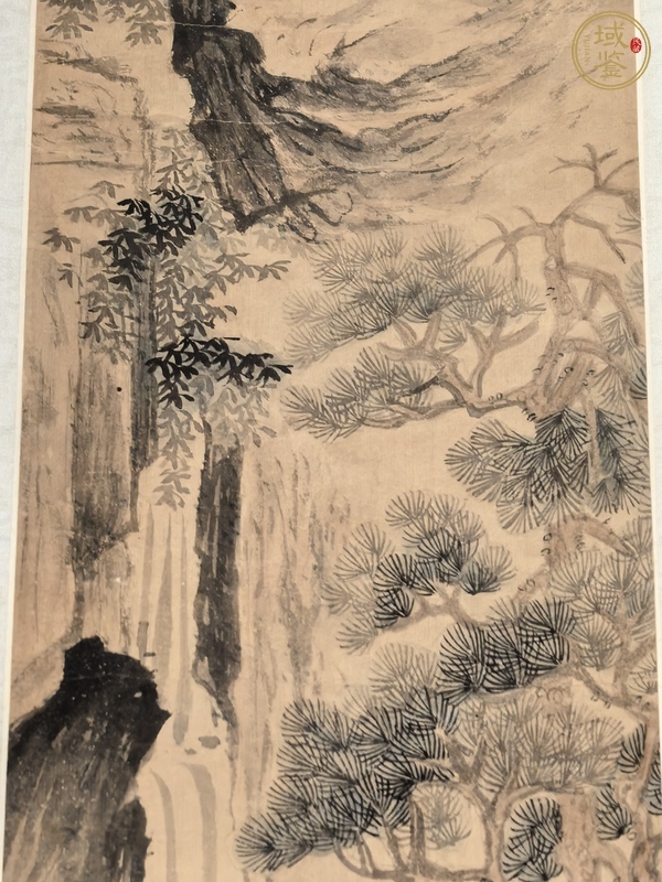 古玩字畫觀瀑圖真品鑒賞圖
