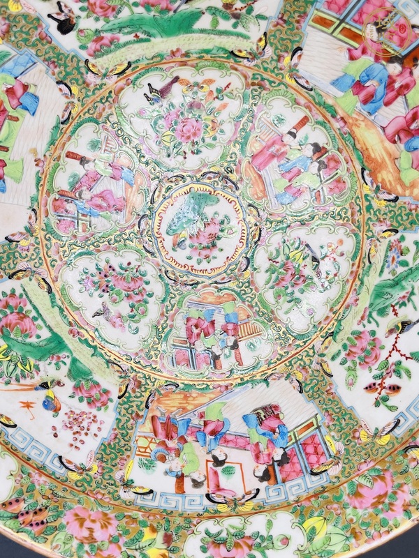古玩陶瓷廣彩潘趣碗真品鑒賞圖