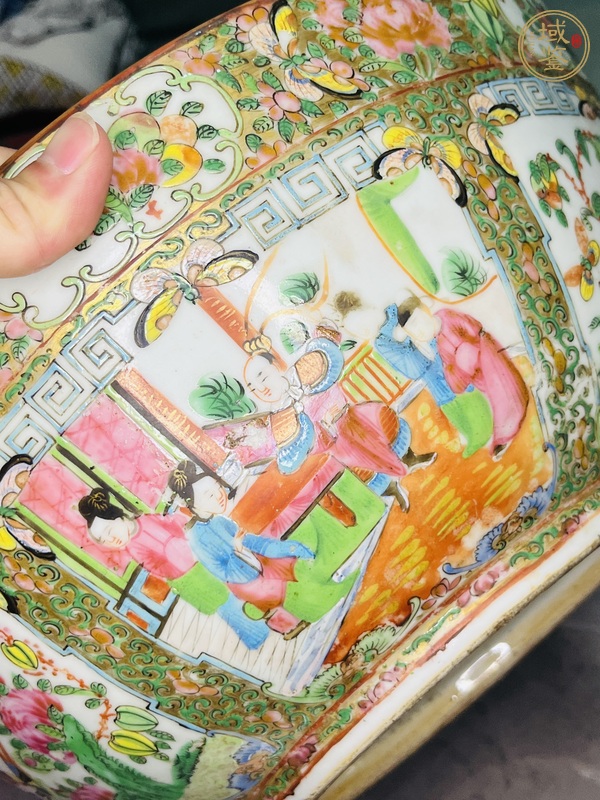 古玩陶瓷廣彩潘趣碗真品鑒賞圖
